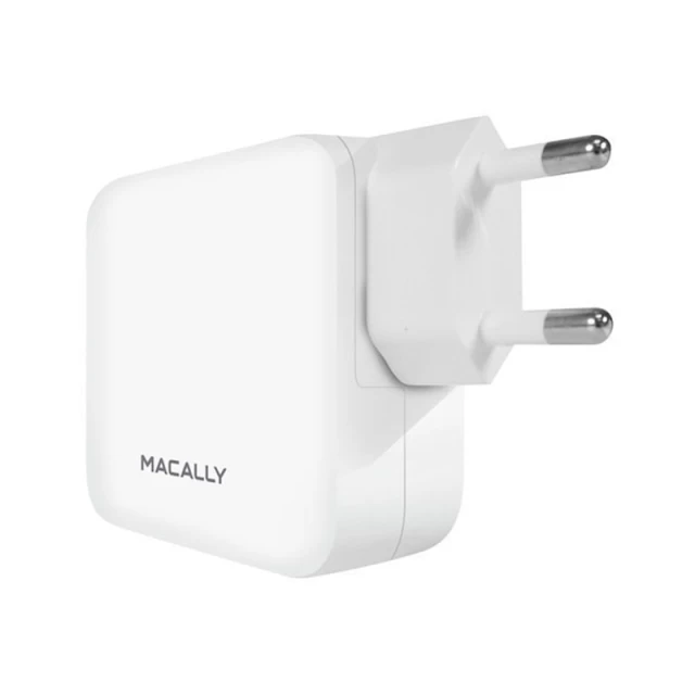 Мережевий зарядний пристрій Macally 12W USB-C | USB-A White (HOME24UC-EU)