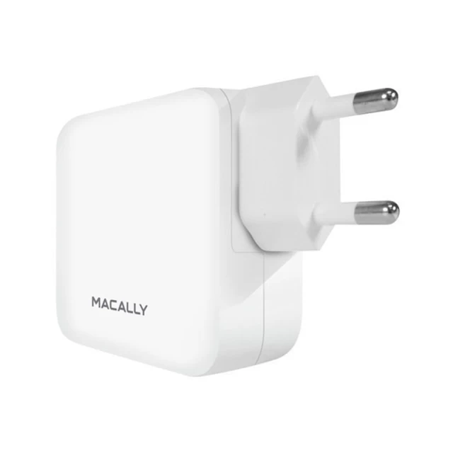 Сетевое зарядное устройство Macally 12W USB-C | USB-A White (HOME24UC-EU)