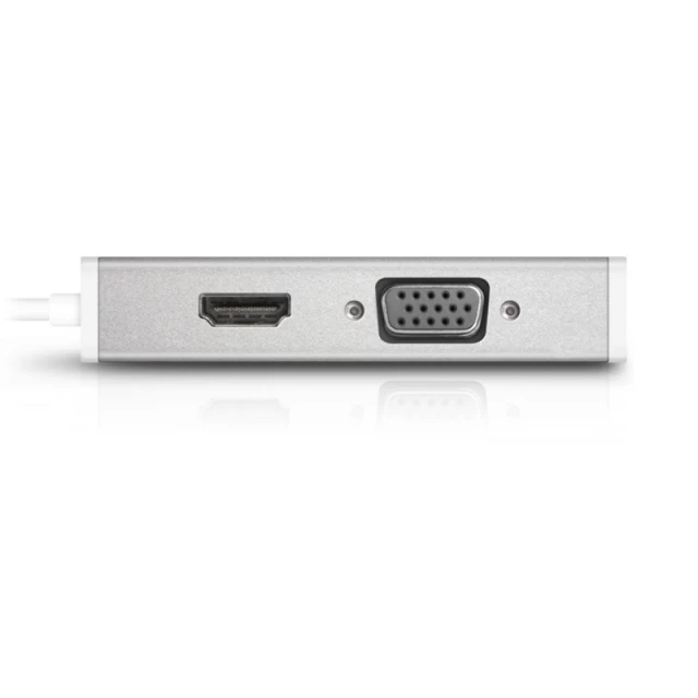 USB-хаб Macally Mini DisplayPort  to VGA with DVI and HDMI 4K Aluminium (MD-3N1-4K)