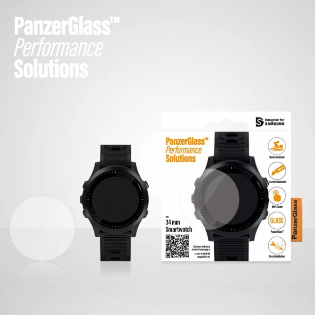 Защитное стекло PanzerGlass Tempered Glass для Samsung Galaxy Watch 3 41 mm (R850) | Garmin Forerunner 645/645 Music | Fossil Q Venture Gen 4 | Skagen