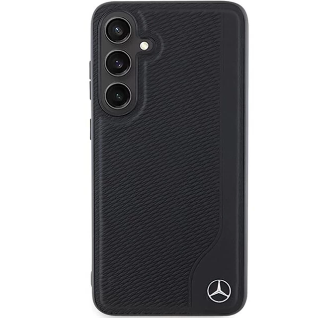 Чохол Mercedes Hardcase Leather Debossed Line для Samsung Galaxy S24 (S921) Black with MagSafe (MEHMS24S23RBGVK)