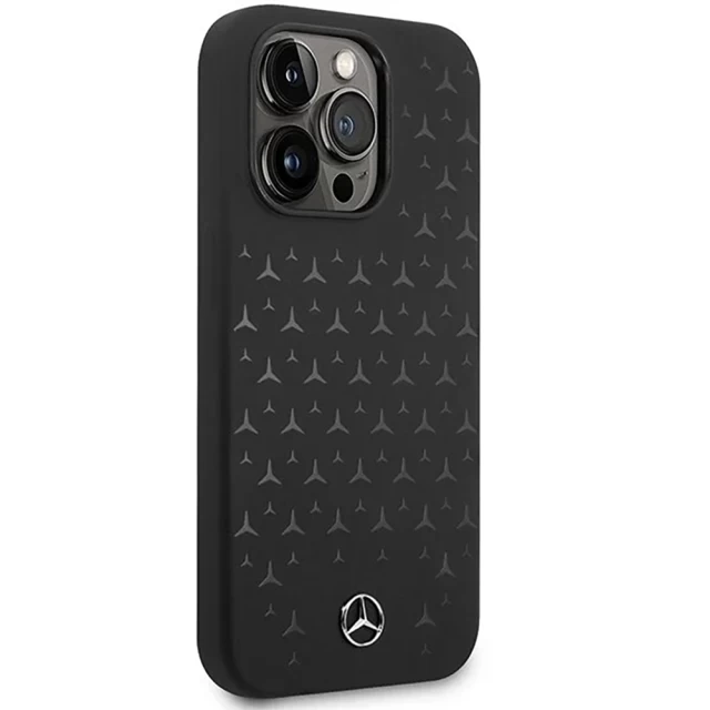 Чехол Mercedes Hardcase Silicone Stars Pattern для iPhone 15 Pro Max Black with MagSafe (MEHMP15XSIPBK)