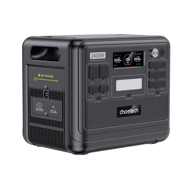 Портативная мобильная зарядная станция Choetech BS008 2048Wh 2400W USB-A | USB-C | XT60 | DC5521 | AC Black (BS008)