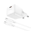 Мережевий зарядний пристрій Acefast GaN Mini 20W USB-C with Type-C to Type-C Cable White (A73_W)
