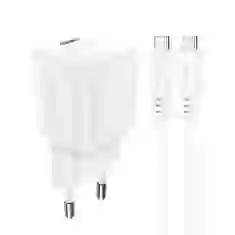 Мережевий зарядний пристрій Acefast GaN Mini 20W USB-C with Type-C to Type-C Cable White (A73_W)