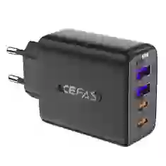 Мережевий зарядний пристрій Acefast GaN 45W 2xUSB-C | 2xUSB-A Black (A61)