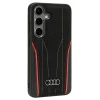 Чехол Audi Genuine Leather для Samsung Galaxy S24 (S921) Black Red with MagSafe (AU-TPUPCS24-R8/D3-RD)
