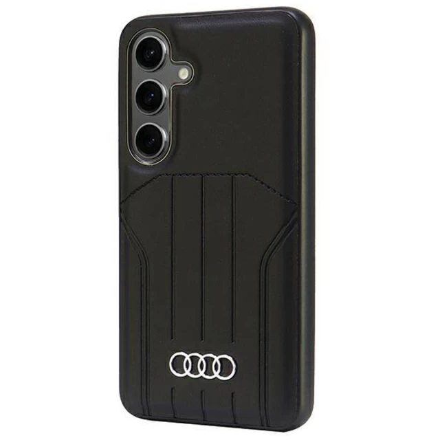 Чохол Audi Synthetic Leather для Samsung Galaxy S24 (S921) Black with MagSafe (AU-TPUPCMS24-Q5/D1-BK)