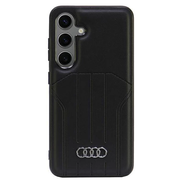 Чохол Audi Synthetic Leather для Samsung Galaxy S24 (S921) Black with MagSafe (AU-TPUPCMS24-Q5/D1-BK)