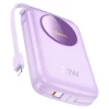Портативное зарядное устройство HOCO Q19 Lucky 10000 mAh 30W with Lightning | USB-C Cable Purple (6942007610780)