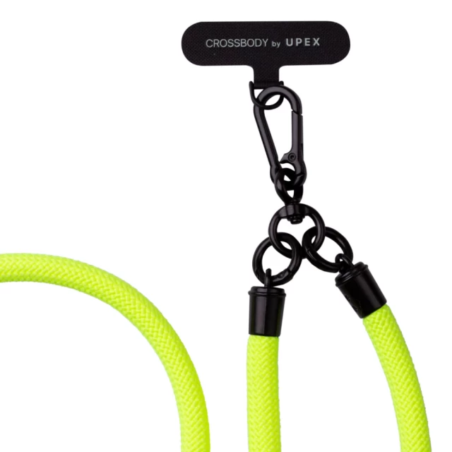 Універсальний шнурок Crossbody by Upex Cavo Lungo Neon Verde with Cylindre Black