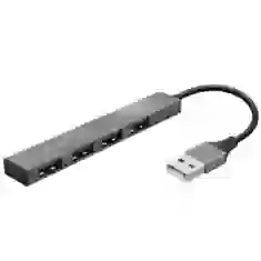 USB-хаб Trust Halyx Aluminium USB-А 4 Port Black (23786_TRUST)