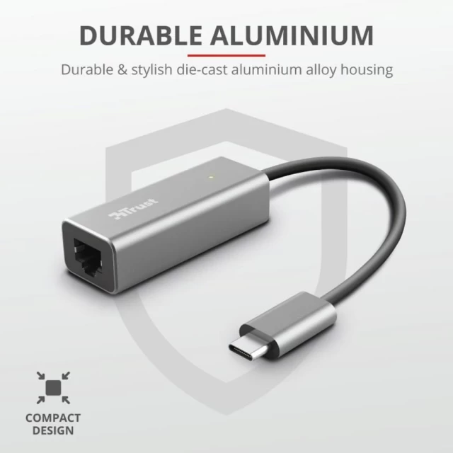 Адаптер Trust Dalyx USB-C - Ethernet Silver (23771_TRUST)