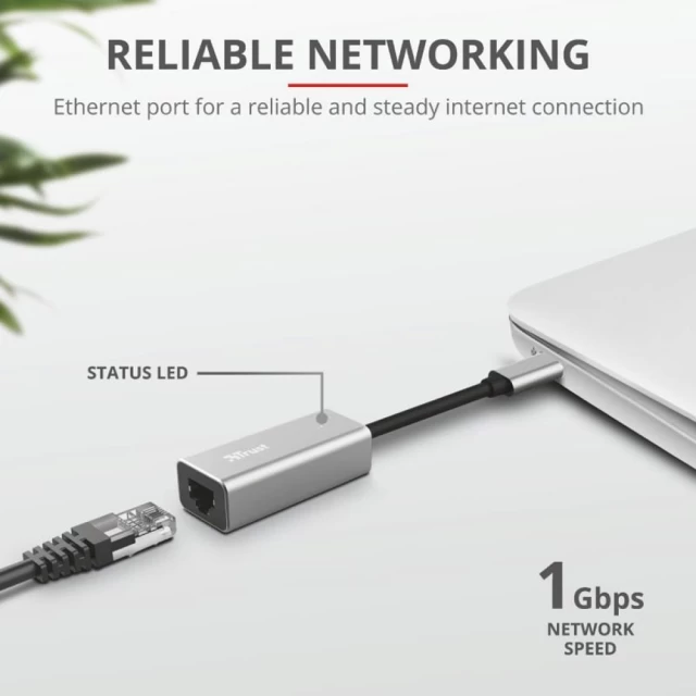 Адаптер Trust Dalyx USB-C - Ethernet Silver (23771_TRUST)