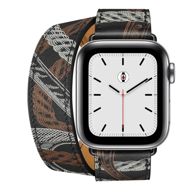 Ремінець Upex Double Tour для Apple Watch 41 | 40 | 38 mm Noir Allover Print Swift Leather