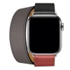 Ремешок Upex Double Tour для Apple Watch 49 | 45 | 44 | 42 mm Noir/Brique/Etain Swift Leather