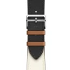 Ремінець Upex Single Tour для Apple Watch 41 | 40 | 38 mm Noir/Blanc/Gold Swift Leather