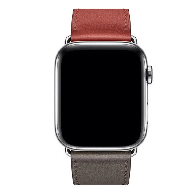 Ремінець Upex Single Tour для Apple Watch 49 | 45 | 44 | 42 mm Noir/Brique/Etain Swift Leather