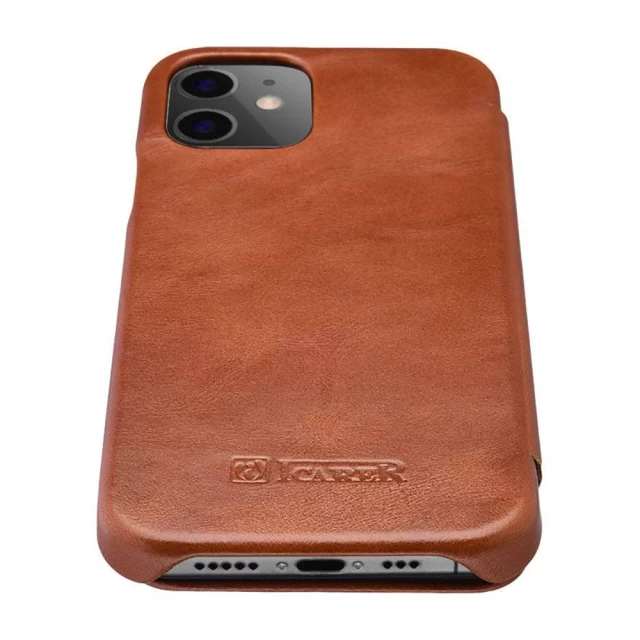 Чехол iCarer для iPhone 12 Pro Max Vintage Folio Brown (RIX1202-brown)