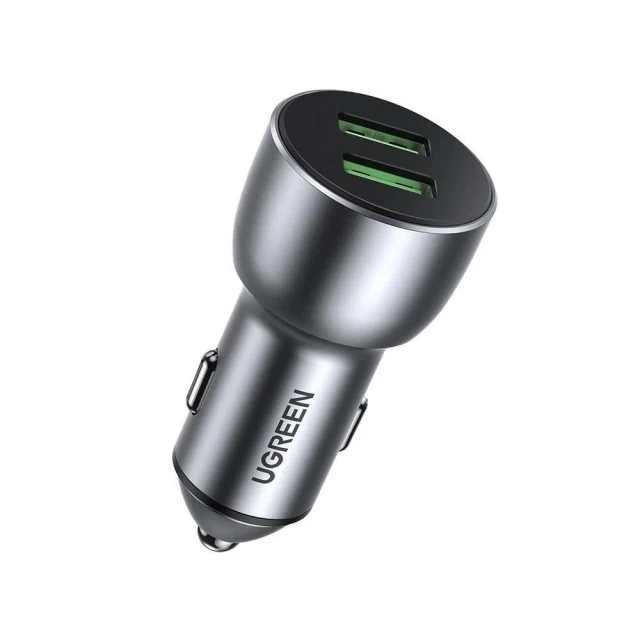 Автомобільний зарядний пристрій Ugreen Quick Charge 2x USB-A 36W 3A Gray (UGR690GRY)