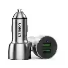 Автомобільний зарядний пристрій Ugreen Quick Charge 2x USB-A 36W 3A Gray (UGR690GRY)