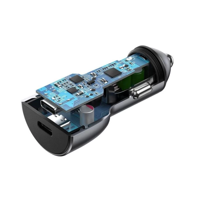 Автомобільний зарядний пристрій Ugreen Quick Charge 2x USB Type-C FCP AFC 36W 3A Gray (UGR1331GRY)