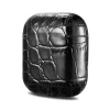 Чехол iCarer для AirPods 2/1 Leather Crocodile Black (WMAP008-BK)