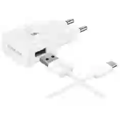 Мережевий зарядний пристрій Samsung 15W USB-A with USB-C to USB-A Cable 1m White (EP-TA20EWECGWW)