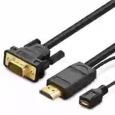 Адаптер Ugreen HDMI to VGA with micro USB Power 1.5m Black (UGR1301BLK)