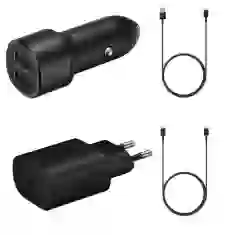 Комплект зарядных устройств Samsung автомобильное и сетевое зарядное устройство 15W 2x USB-A/25W USB-C Black (GP-PTU021SOABQ)