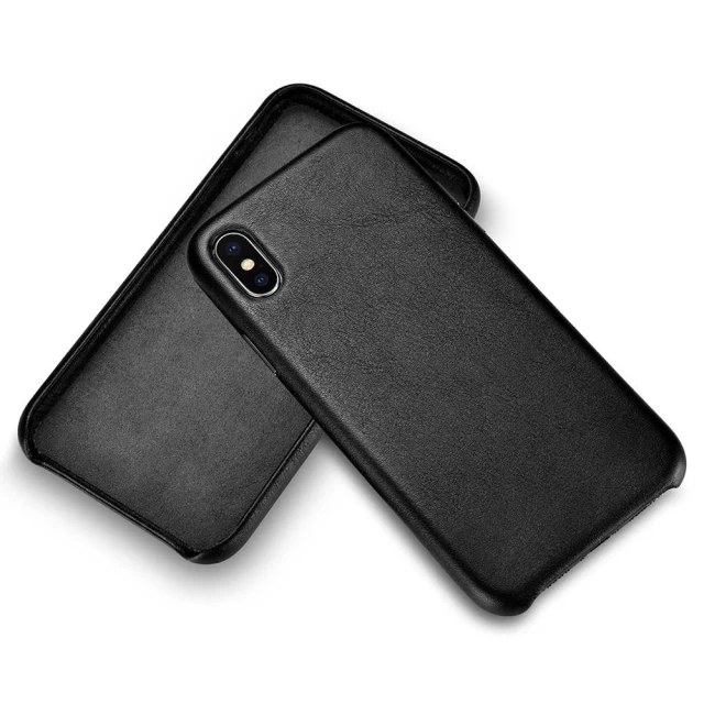 Чохол iCarer для iPhone XS | X Leather Case Black (RIX23-BK)