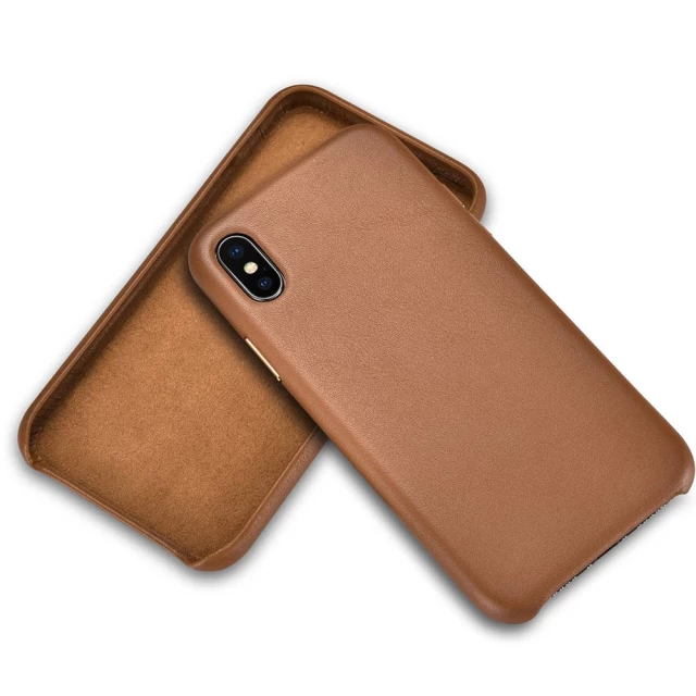 Чохол iCarer для iPhone XS | X Leather Case Brown (RIX23-BN)