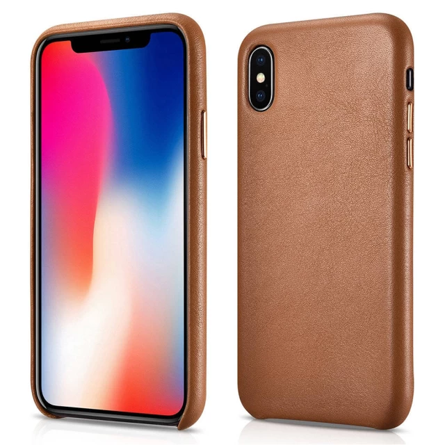 Чохол iCarer для iPhone XS | X Leather Case Brown (RIX23-BN)