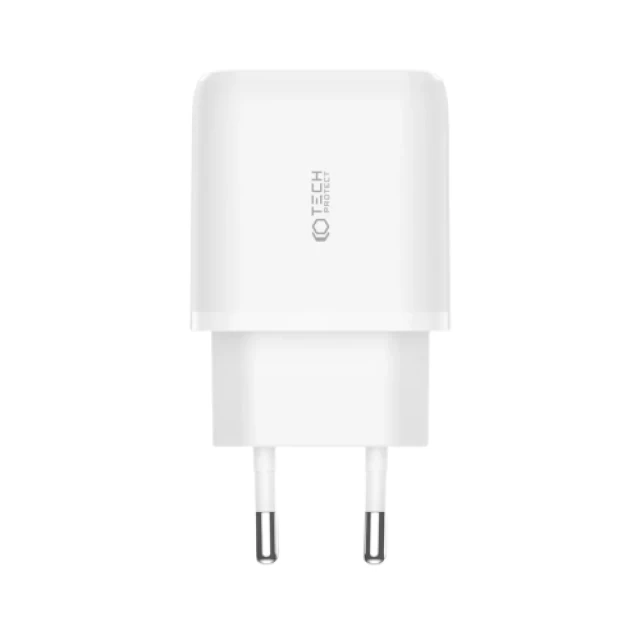 Мережевий зарядний пристрій Tech-Protect QC 20W USB-C | USB-A White (9589046924293)