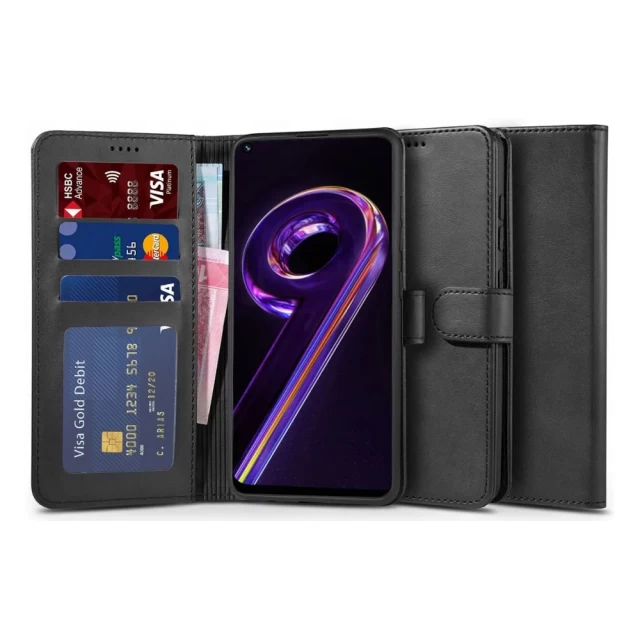 Чехол Tech-Protect Wallet для Realme 9 Pro/OnePlus Nord CE 2 Lite 5G Black (9589046920530)