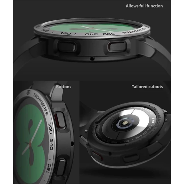 Чехол Ringke Air and Bezel Styling для Galaxy Watch 4 40 mm Black/Silver (GW4-40-10_AS01)