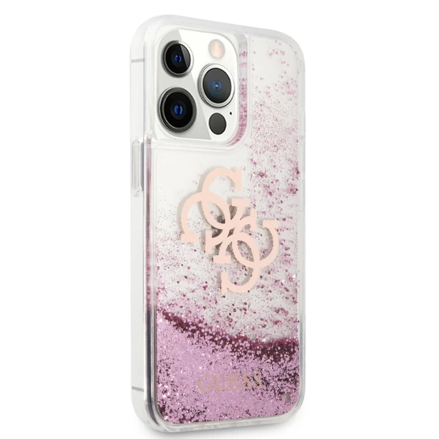 Чехол Guess Big Liquid Glitter для iPhone 13 Pro Pink (GUHCP13LLG4GPI)