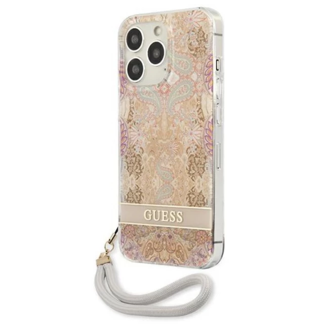 Чохол Guess Flower Strap для iPhone 13 Pro Max Gold (GUHCP13XHFLSD)