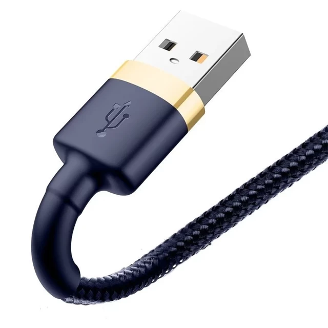 Кабель Baseus Cafule USB-A to Lightning 1m Navy Blue/Gold (6953156290754)
