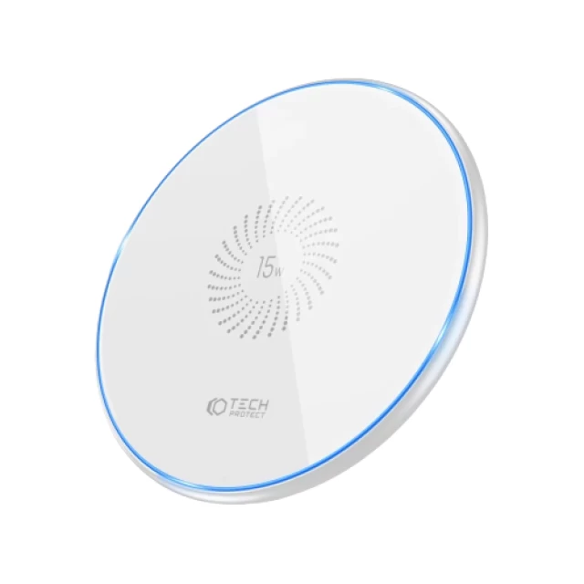 Бездротовий зарядний пристрій Tech-Protect Qi15W-C1 Wireless Charger White (9589046926327)