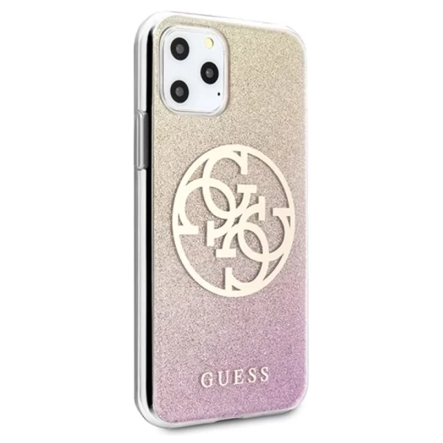 Чехол Guess Glitter Gradient Circle Logo для iPhone 11 Pro Max Gold Pink (GUHCN65PCUGLPGG)
