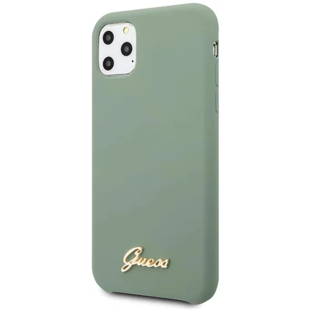 Чохол Guess Silicone Vintage Gold Logo для iPhone 11 Pro Max Khaki (GUHCN65LSLMGKA)