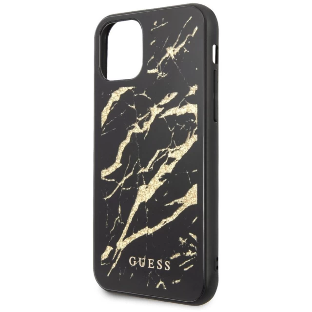 Чохол Guess Glitter Marble Glass для iPhone 11 Pro Max Black (GUHCN65MGGBK)