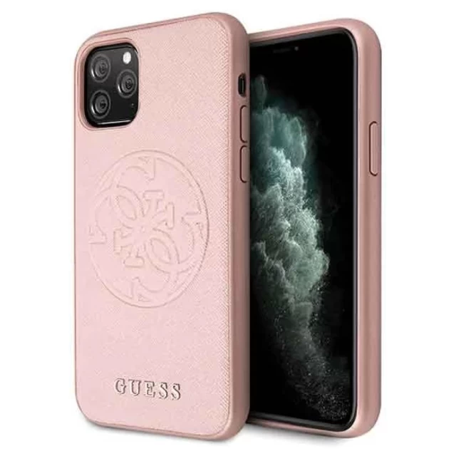 Чехол Guess Saffiano Circle Logo для iPhone 11 Pro Rose Gold (GUHCN58RSSASRG)