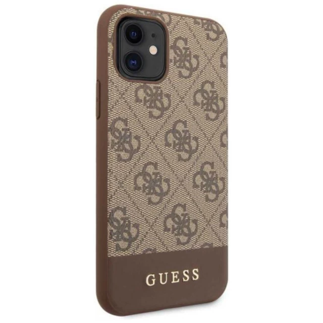 Чехол Guess Stripe Collection для iPhone 11 Brown (GUHCN61G4GLBR)