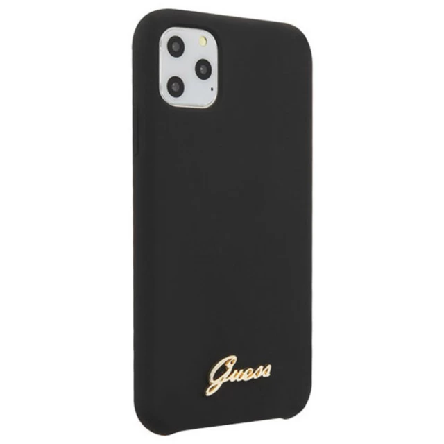 Чохол Guess Silicone Vintage Gold Logo для iPhone 11 Pro Max Black (GUHCN65LSLMGBK)