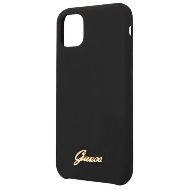 Чехол Guess Silicone Vintage Gold Logo для iPhone 11 Pro Max Black (GUHCN65LSLMGBK)