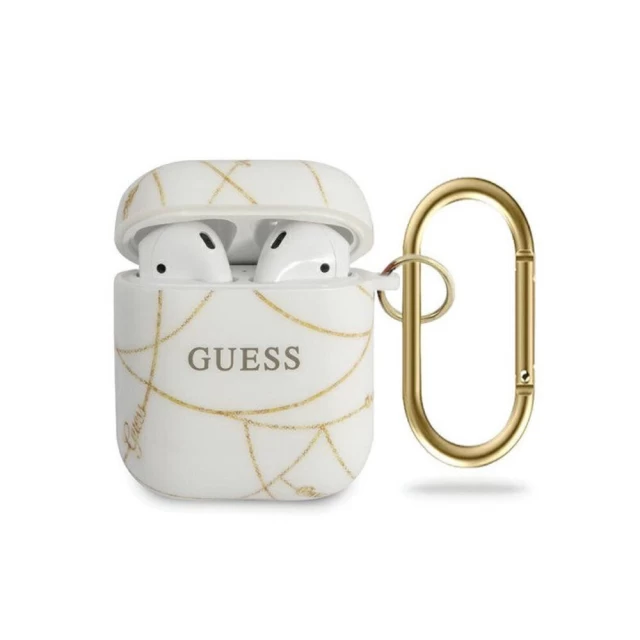 Чехол для наушников Guess Gold Chain Collection для AirPods Pro White (GUACAPTPUCHWH)