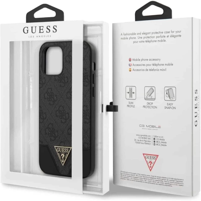 Чохол Guess Triangle Collection для iPhone 12 | 12 Pro Grey (GUHCP12MPU4GHBK)