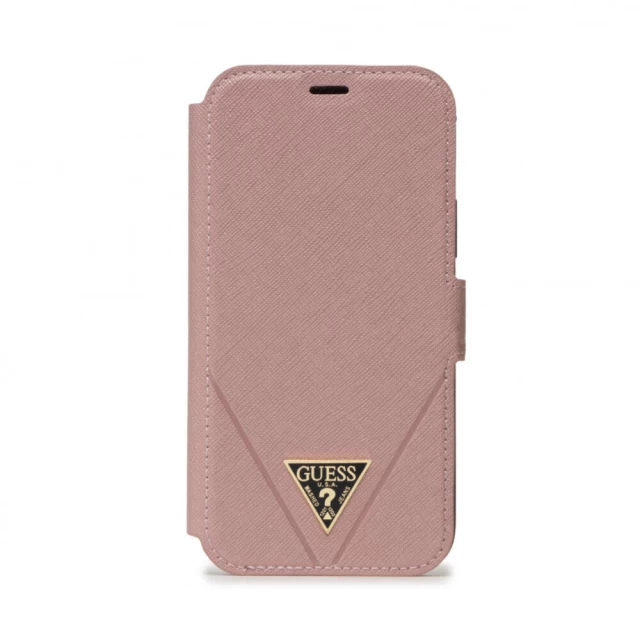 Чохол Guess Saffiano для iPhone 12 | 12 Pro Pink (GUFLBKP12MVSATMLPI)